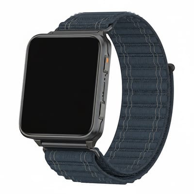 Nylon loop bandje - geschikt voor Garmin Venu X1 - klittenbandsluiting - Blauw