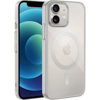 Coverzs clear MagSafe hardcase geschikt voor iPhone 12 (zilver) - MagSafe, shockbestendig, premium bescherming