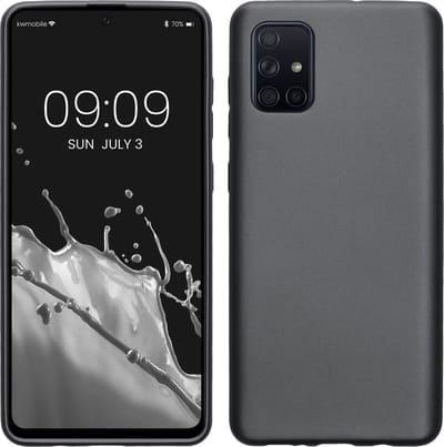 kwmobile telefoonhoesje geschikt voor Samsung Galaxy A71 - Hoesje voor smartphone - Back cover in metallic grijs