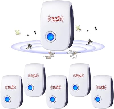 Ultrasone Ongediertebestrijding: 6 Stuks Insectenafschrikker, Mijten, Muggen, Krekels en Muizen Verdrijven met Plug-in Technologie
