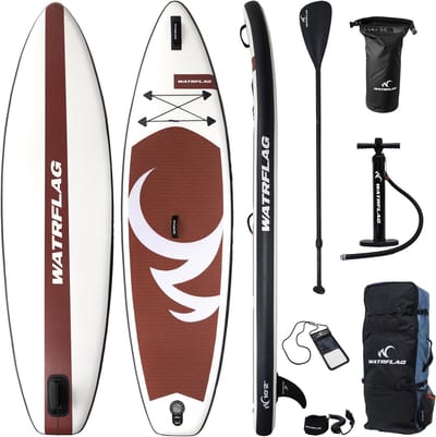 Watrflag Spinner Bordeaux SUP Board 10'2'' Set - 310 cm - Allround Opblaasbaar Stand Up Paddle Board met peddel, pomp, luxe rugzak + EXTRA Bag Pack 310