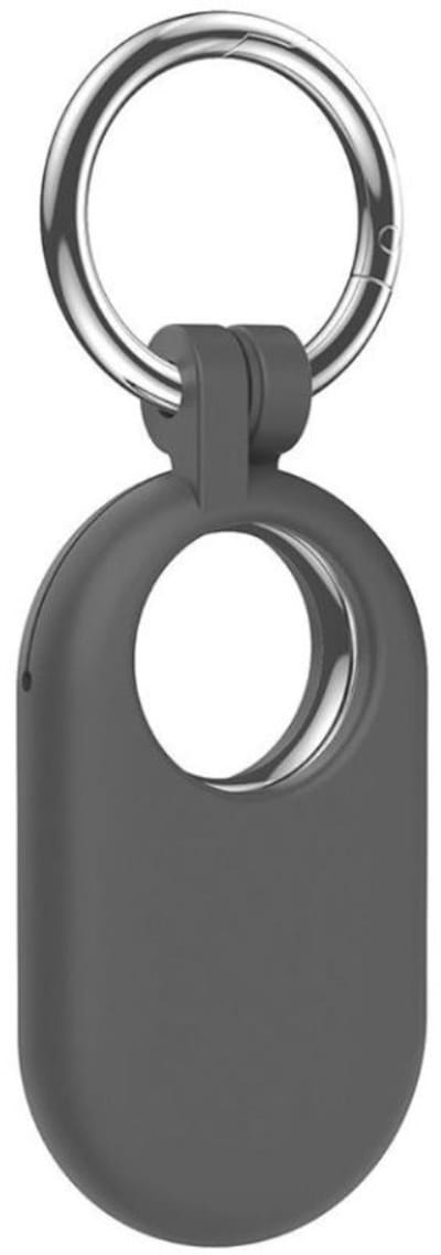 Hoesje geschikt voor Samsung SmartTag 2 - Tag sleutelhanger - Siliconen case - SmartTag protector - Hanger - Spullen kwijtraken - Grijs - Jonyx