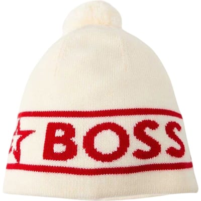 Boss Gebreide uniseks muts voor volwassenen (Wit)