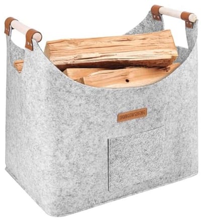 XL Opvouwbare Houten Mand voor Haardhout en Boodschappen - Multifunctioneel en Duurzaam
