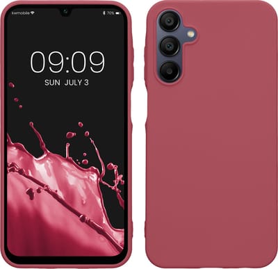 kwmobile telefoonhoesje geschikt voor Samsung Galaxy A15 5G - Hoesje voor smartphone - Back cover in donkerroze