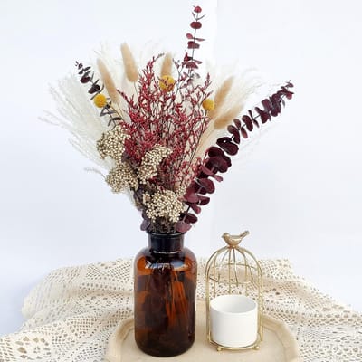 Gedroogde Bloemen - Boho Decoratie - Huis Aankleden - Natuurlijke Materialen - 45 cm Hoog - Mix Kleuren