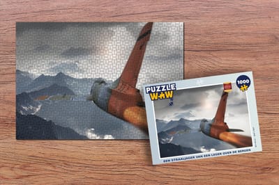 Puzzel Een straaljager van een leger over de bergen - Legpuzzel - Puzzel 1000 stukjes volwassenen