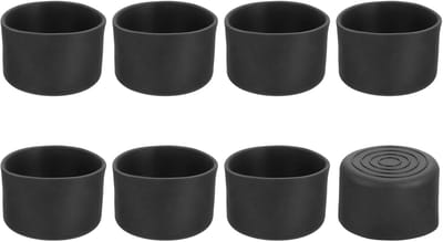 QUARKZMAN 8 stuks afdekkappen, stoelpootdoppen, 40 mm (1 4/7 inch), afdekkingen, antislip blindstoppen, ronde afdekkingen, beschermkappen voor stoelpoten, meubels, zwart