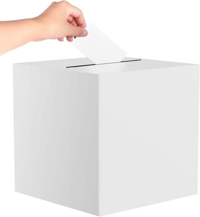 Witte Kaartdoos 22 x 22 cm, Cadeaubox met Sleuf, Geldbox voor Feestdecoratie en Bruiloften, Perfect voor Geschenken