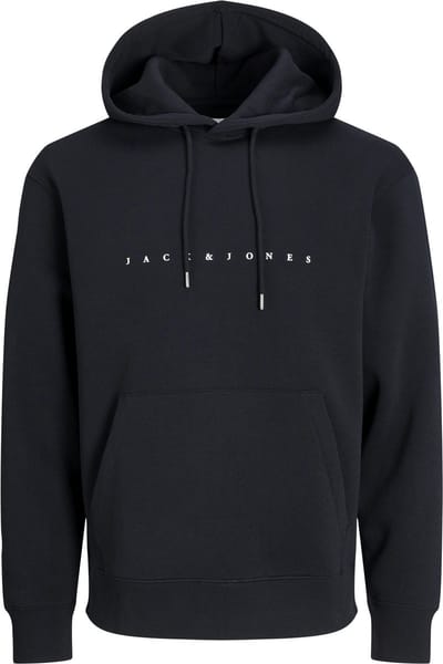 JACK & JONES Star jj sweat hood regular fit - heren hoodie katoenmengsel met capuchon - zwart