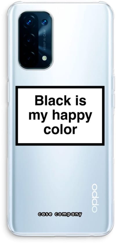 Case Company® - Hoesje geschikt voor Oppo A74 5G hoesje - Black is my happy color - Soft Cover Telefoonhoesje - Bescherming aan alle Kanten en Schermrand