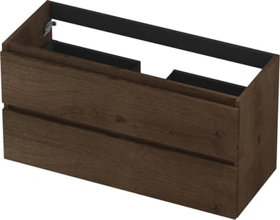 INK wastafelonderkast 2 laden greeploos fineer eiken 100x52x40cm, chocolate