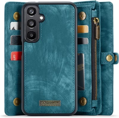 CaseMe Hoesje - Geschikt voor Samsung Galaxy A15 Hoesje - CaseMe 008 2-in-1 Book Case & Back Cover met Portemonnee - Blauw