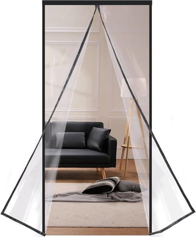Magnetisch Deurgordijn - Isolerende Deurhoes - Tochtvrij Huis - Automatisch Sluitend - 145x245cm - Zwart