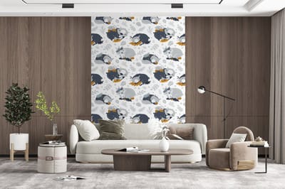 Behang - Fotobehang Patroon - Kinderen - Jongens - Dieren - Slapen - Breedte 200 cm x hoogte 300 cm