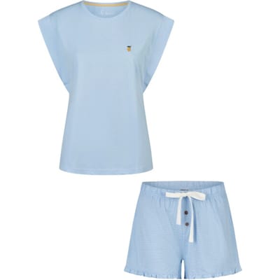 By Louise Dames Korte Pyjama Set Shortama Blauw - Maat S