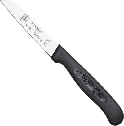RÖR Solingen Aardappelschilmes – RVS – Recht – Lemmet 7,5 cm – Heft Kunststof Zwart – Anti Slip
