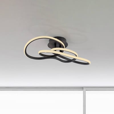 Paul Neuhaus LED plafondlamp TWIST, zwart, lengte 90 cm, metaal, Switchdim en dimbaar