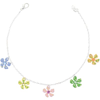 Behave – Enkelbandje met bloemen – Zilverkleur – Zomertrend sieraden