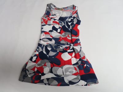 Jurk - Kleedje - Marine , rood en grijst - 2 jaar 92