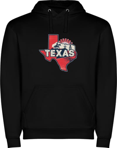 Zwarte Wanna have hoodie voor de echte Amerika / Verenigde Staten liefhebber de Amerikaanse staat Texas Print Full Color Color merk Roly maat M