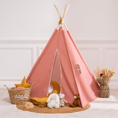 MISOU Tipi Tent - voor Kids - 120x120x160cm - Roze - Speeltent - Binnen en Buiten - Kindertent - Meisjes - TOTO