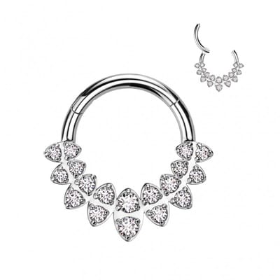 Piercing PVD Marquise rond 1.2x8 - zilver - LMPiercings