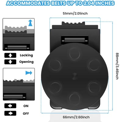2 Stuks Magnetische Riem Gereedschapshouder Antislip Riem Magnetische Clip Sterke Magneet Gereedschap Tailleclip Stevige Magneet Riem Gereedschap Opbergkoffer Praktisch Gebruik black