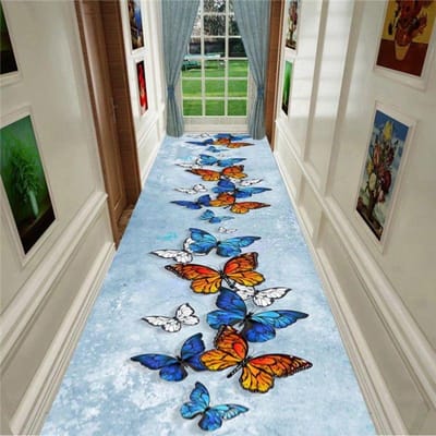 Gouden Bloemenpatroon Lobby Lang Tapijt Kleed Voor Trappenhuis Hal Slaapkamer Decor Gangpad Feest Bruiloft Antislip Mat Customized size