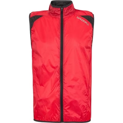 Diadora Mannenvest zonder mouwen met trechterhals (Tomatenrood)