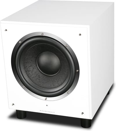Wharfedale SW-12 Subwoofer – 12” Long-Throw Woofer – Ingebouwde 300W Versterker – Variabele Crossover – Wit