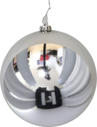Gerimport Grote decoratie kerstbal - zilver - 20 cm - kunststof - glimmend - kerstversiering