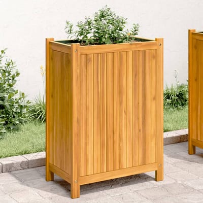 vidaXL - Plantenbak - met - voering - 54x31x75 - cm - massief - acaciahout