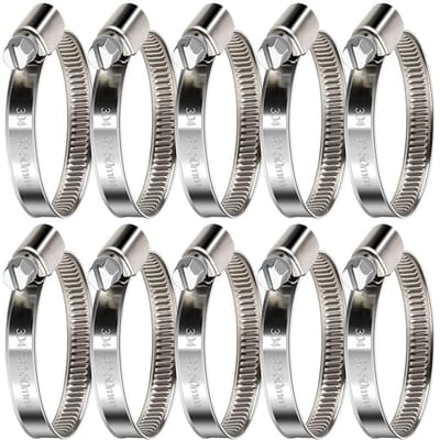 Dailygoods- Slangklemmen 10 stuks 32-50 mm - RVS slangklemmen - Corrosie- en roestbestendig - Water- en oliebestendig - Verstelbaar - Hoogwaardig 304 roestvrij staal - Slangklem