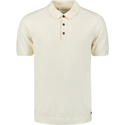 No Excess Pullover Short Sleeve Polo Solid Relief Knit Offwhite Größe: M | Poloshirts Outlet | Herren | Weiß