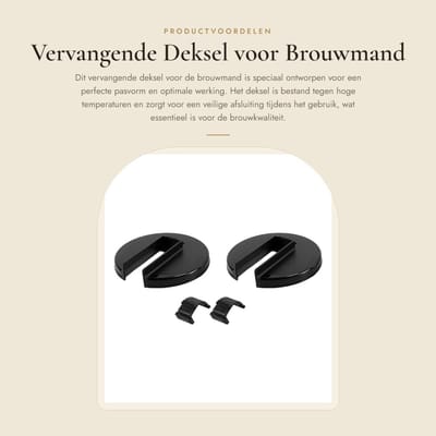 Dailygoods- Brouwmand Deksel Zwart - Vervangende Deksel - Kunststof - Hoge Temperatuur Weerstand - Goede Pasvorm - Optimale Koffiezet Prestaties - Koffiefilterdeksel