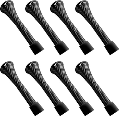Deurveren Zwart - Deurstoppers Veertjes - Deuren Dempen - Met Rubberen Bumper - 8.5 cm - Zwart