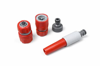 Tuinsproeier Startset : verstelbare tuinspuit incl. koppelingen - 4 delig - tuinspuit - kraanaansluiting 3/4" - 2x snelkoppeling - bewateringsset