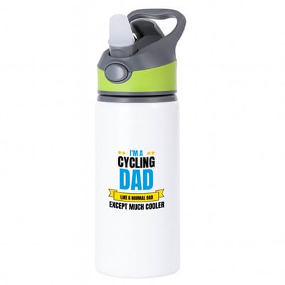 Hacebo® - I'm a cycling dad waterfles met rietje groen - Vader - papa - vaderdag cadeautjes - verjaardagscadeau - gift - kado - water fles - 650ML