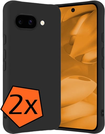 Hoes - 2 Stuks - Geschikt voor Google Pixel 9a - Sterk & Shockproof - Case Siliconen - Back Cover - Telefoon Hoes - Zwart