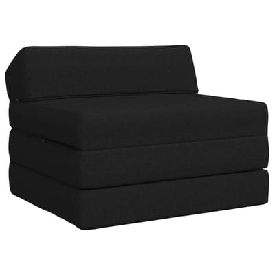 vidaXL - Vouwbare - Sofa - Bed - Zwart - 200 - x - 70 - x - 10 - cm - Stof
