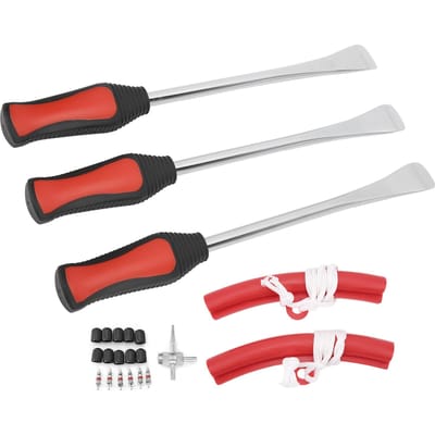 Kit de réparation de pneu amovible avec noyau de valve pour moto et vélo white