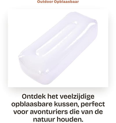 Dailygoods- Opblaasbaar Kussen Compact - Zitkussen voor Watersport - Campingstoel - Kussenmat - Outdoor - Opvouwbaar