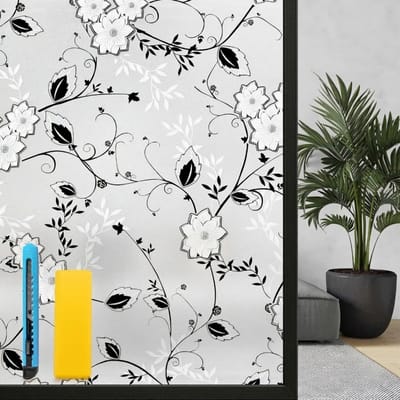CLVP® Raamfolie Anti Inkijk - Zelfklevend - Badkamer -Zwart en wit