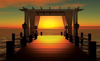 Sunset Paradise Beach  Photo Wallcovering