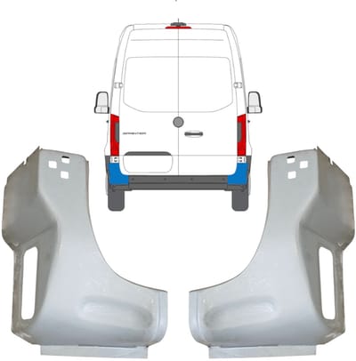 Reparatiepaneel achter hoek voor Mercedes Sprinter 2018- / Links + Rechts / Set