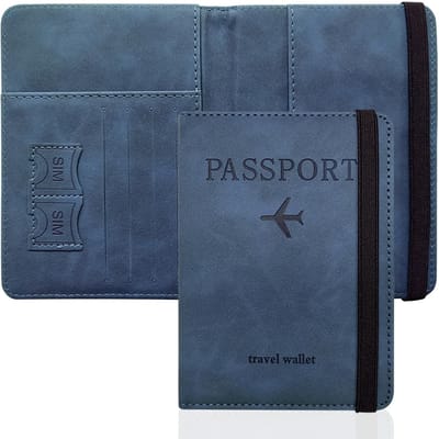 Dailygoods- Paspoorthouder Lichtgewicht PU Leer - Reisportemonnee - Paspoortbescherming - Ticketkaart/Instapkaarten - Creditcard/Visitekaartjes - Perfect voor Reizen