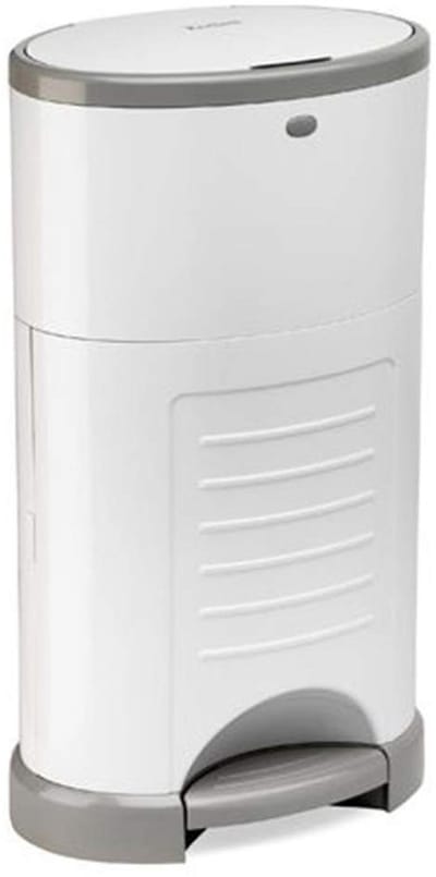 Luieremmer Container - Afvalbak Luiers - Hygiënisch Luiers Opslaan - Dubbel Sluitingssysteem - 16 Liter - Wit Grijs