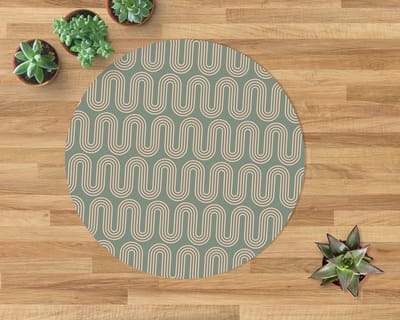 Coloray Vloerbeschermer - Pastadraadpatroon Stoel Mat - 100x100 cm - Beige Bureau Stoel Mat - Vloerbeschermer PVC - Mótif Vloerbeschermer - Ronde Mat - Abstracties Thema