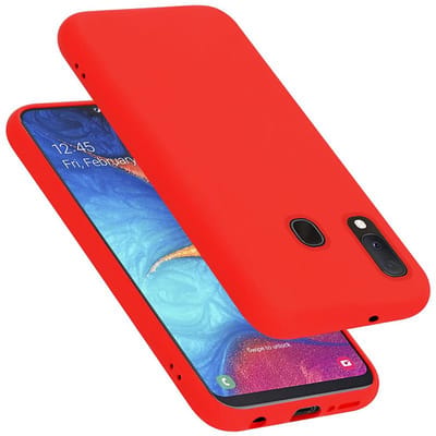 Cadorabo Hoesje geschikt voor Samsung Galaxy A10e / A20e in LIQUID ROOD - Beschermhoes gemaakt van flexibel TPU silicone Case Cover